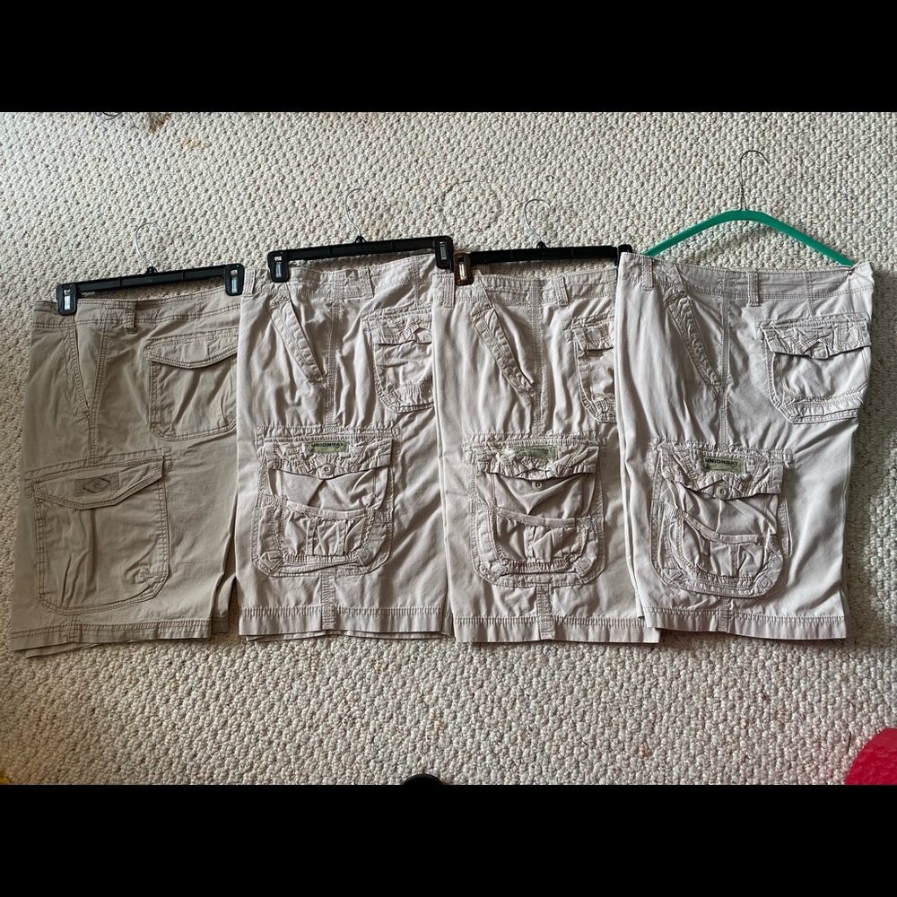 4 pair Union Bay Cargo Shorts Size 36
